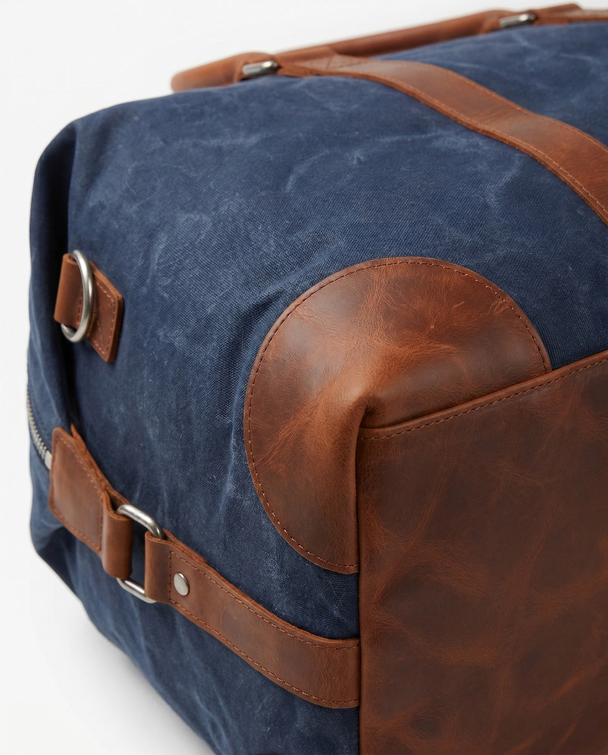 Navy Waxed Canvas Duffle Bag with Shoe Compartment – 30L - Beverfield